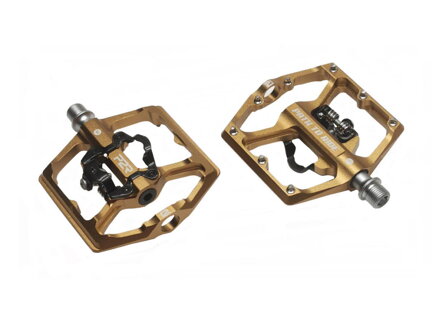 Pedály P2R FLATMAN 70SPD, 3SB – kombinované SPD/flat pedály s piny