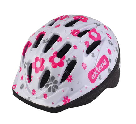 Prilba Extend LILLY kvetinková biela XS/S (47-51cm)