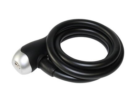 Zámok špirálový QT Cycle Tech 12x1200 silikónový čierny