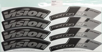 FSA Nalepky Vision Metron 40 Gray/Black Disc, Clincher 2kolesá